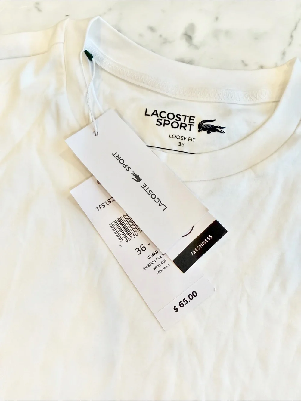 Lacoste White Sleeveless Logo Tennis Top Size Large - Picture 5 of 5